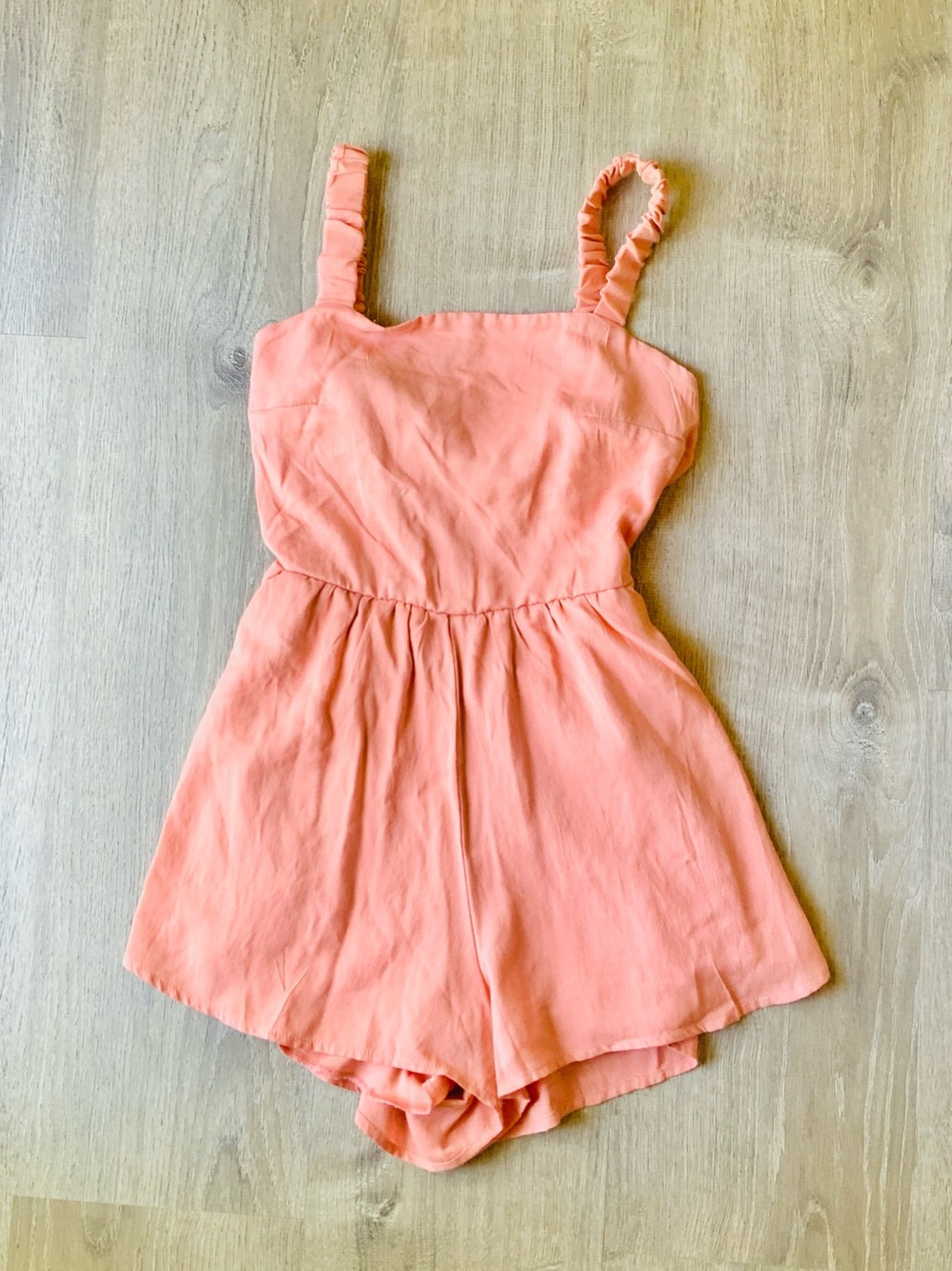 Trixxi One Piece Shorts Romper w/ Ruffled Straps Small